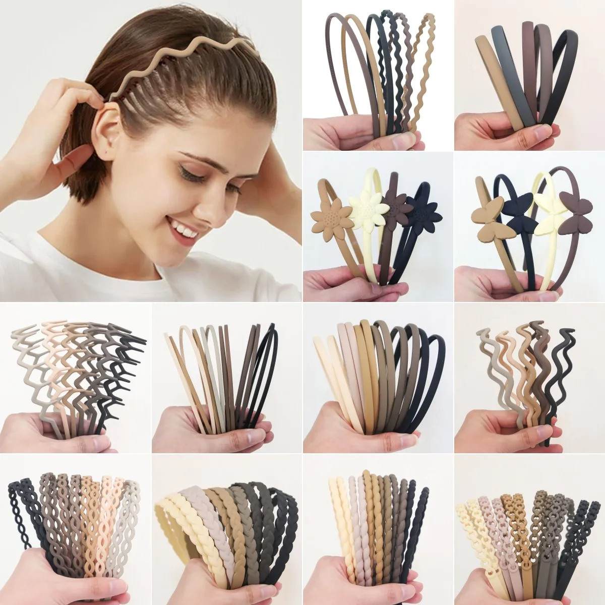 4/5/6pcs Fashion Matte Headband For Women Girls Thin Headband Female Plastic Teeth Hairbands Simple Hair Accessories Mix Styles