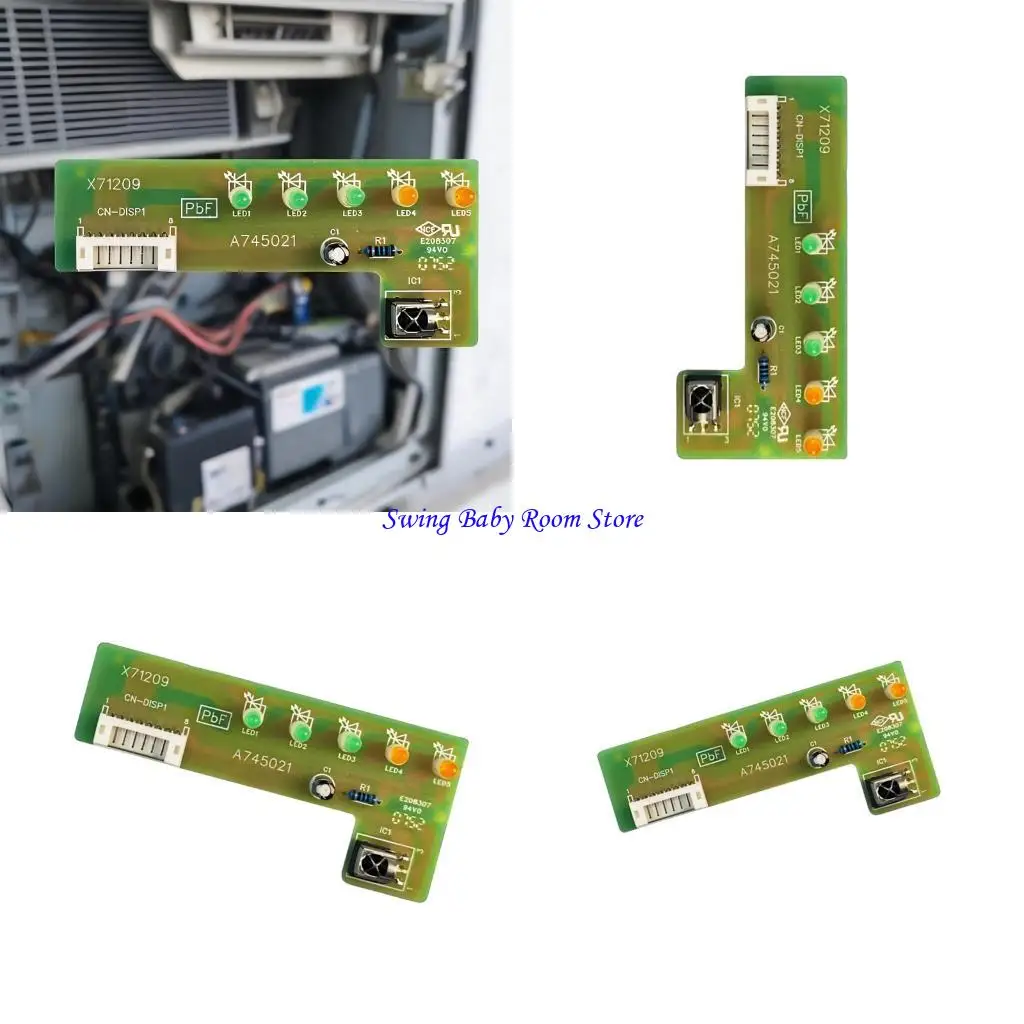 K1AD Display Temperature Receiver Board Replacement for Air Conditioner Indoor Units, A745021 Green PCB with Repair Ready Layout