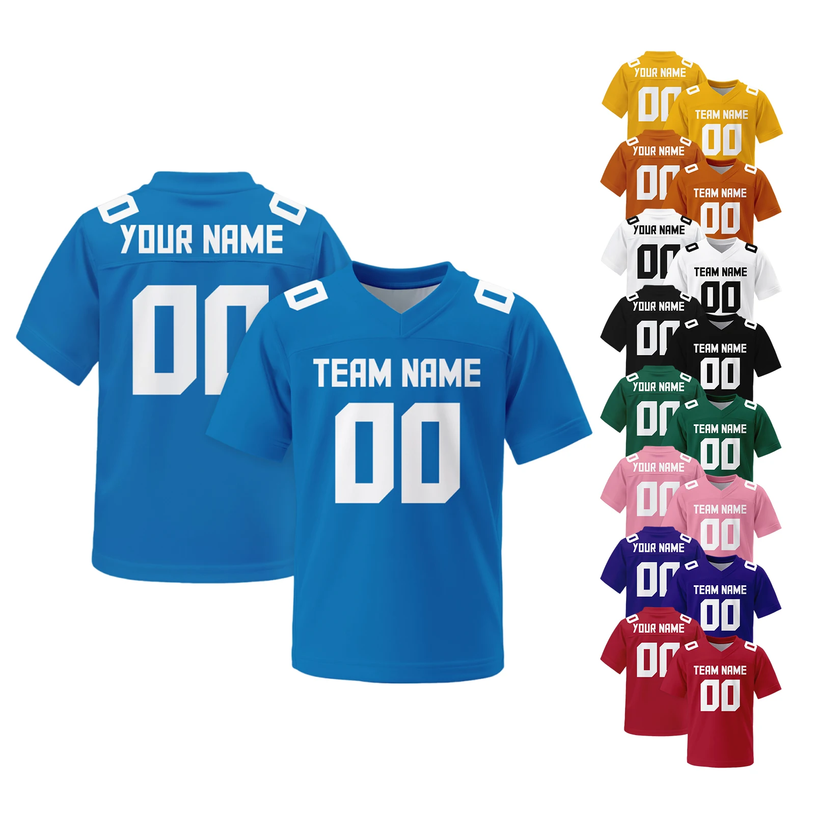 Custom American Football Jerseys Youth Kids Personalized Football Shirts with Team Name Number Football Fans Team Jersey Uniform