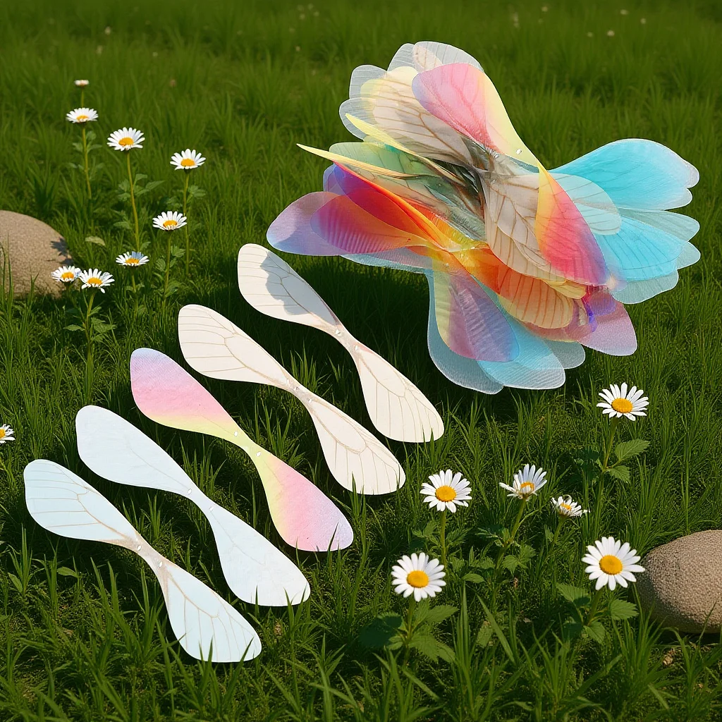 

50Pcs Fake Dragonfly Wings Yellow Artificial Wing Accessories for Jewelry Making DIY Earring Decor Craft Supplies Handmade