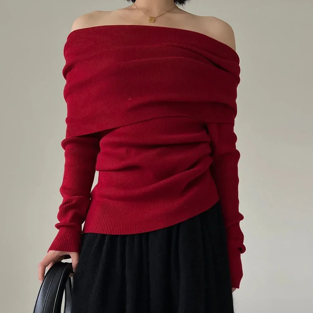

Club Apricot Womens Off Shoulder Sweater Casual Vacation And Club Outfit High Stretch GraceTop High Elasticity