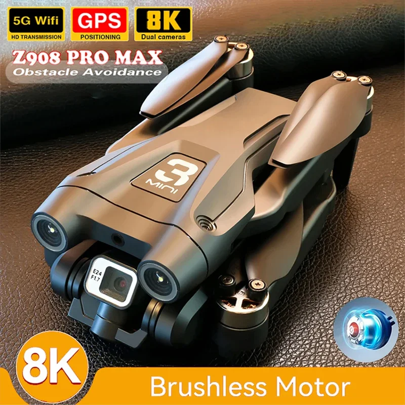 Novo z908max dual8k gps 10km drone profissional wifi fpv evitar obstáculos sem escova de quatro eixos dobrável rc quadcopter avental vender