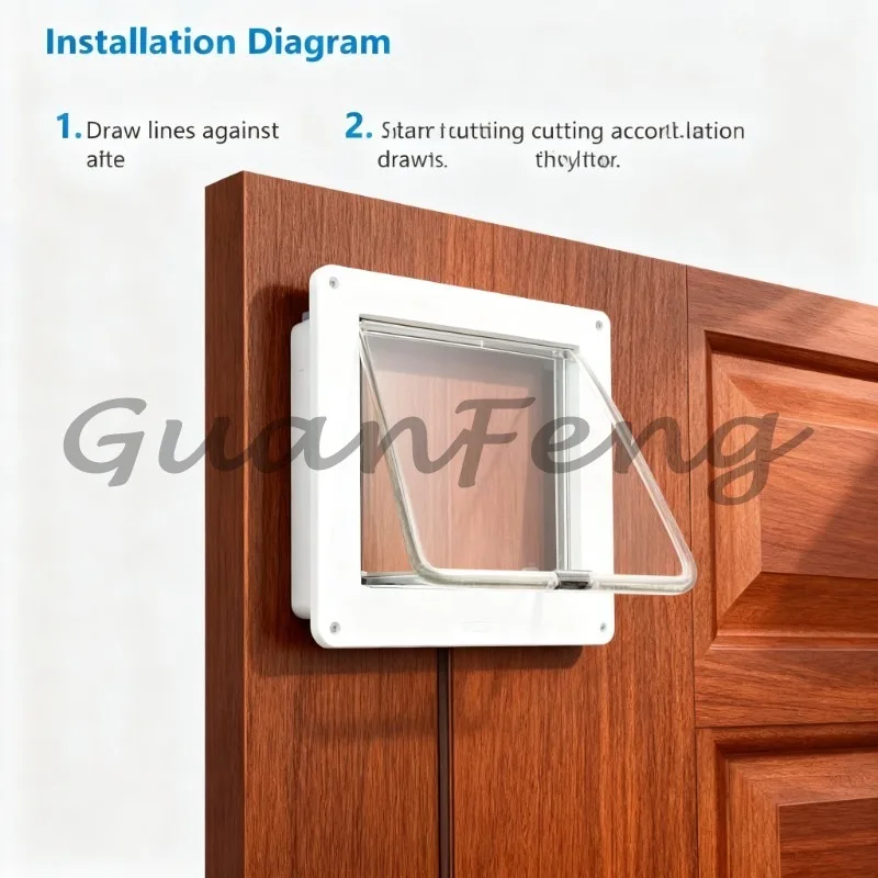 Smart Automatic Electronic Induction Pet Door, Microchip Sensor Cat Flap with Controllable Direction Safe Pet Gate for Cats