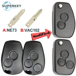 SUPERKEY For Renault Vauxhall Trafic Twingo Clio Modus Kangoo Master Movano Vivaro Logan Modified Remote Flip Car Key Shell Case
