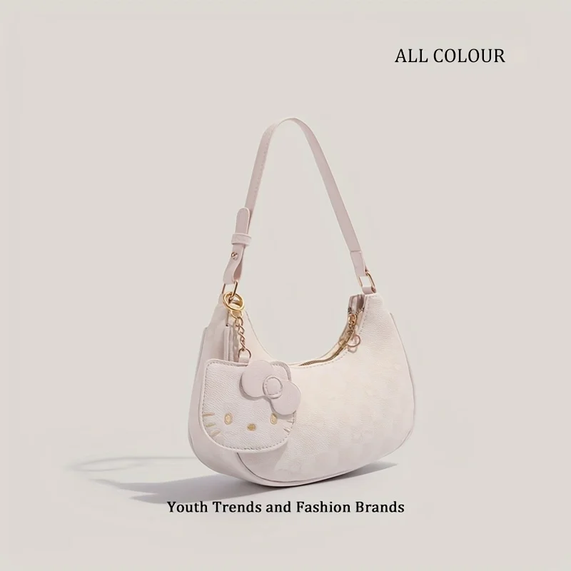 سانريو 2026 حقيبة سانريو الوردية اللطيفة هالو كيتي للإبط، حقيبة يد عصرية متعددة الاستخدامات للفتيات الكرتونية