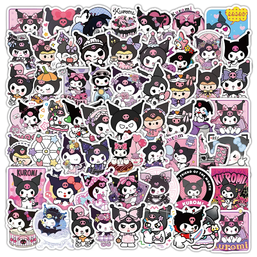 

100PCS Q Version Sanrio Kuromi Graffiti Cartoon Cute Stickers Creative DIY Decorative Mobile Phone Case Notebook Water Cup Gifts