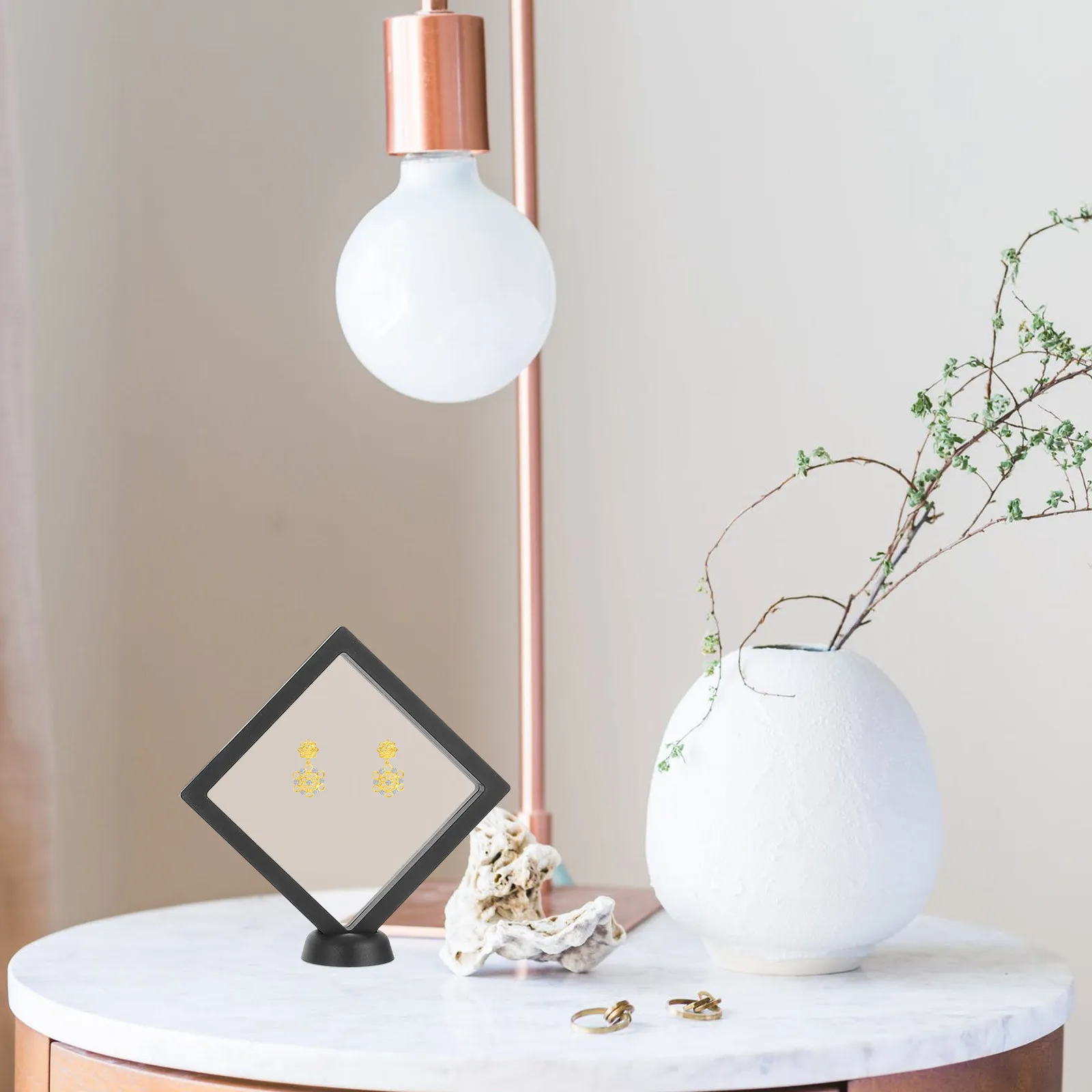 

2 шт. тонких пленочных подвесных коробок для демонстрации ювелирных изделий: для хранения ожерелий, браслетов, серег, подставка-держатель, плавающая рамка-футляр