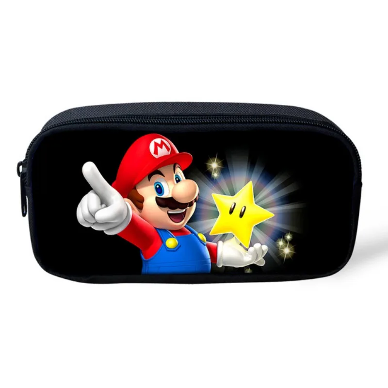 Super Marios Bros Pencil Case Anime Figure Luigi Lumalee Bowser Cosplay Large Capacity Pen Bags Student Stationery Pencil Box