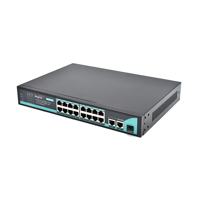 Wanglink-AI Poe Switch for CCTV, 100Mbps, 16 Ports Poe + Gigabit, 2 Uplink RJ45 Port, 1.25G SFP Slot, Manufacturers