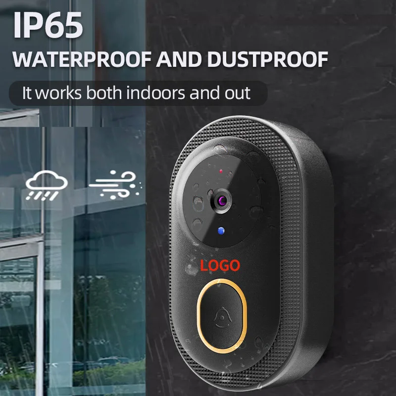 Cámara con timbre SmartWiFiVideo, inalámbrica, resistente al agua, Sensor de movimiento HD1080P y visión nocturna, alertas para teléfono, Audio bidireccional, instalación DIY