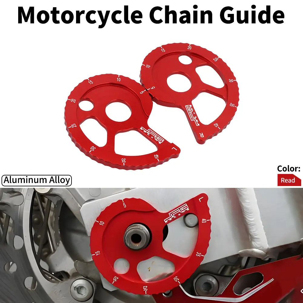 CNC Rear Axle Chain Adjuster Snail Cam Tensioner Red For Honda XR250R XR400R XR650L XR650R CRF150F CRF230F CRM250 AR Aluminum