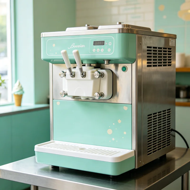

2000W Automatic Ice Cream Maker Soft Serve Machine Commercial Frozen Yogurt Dispenser with Pre-cooling