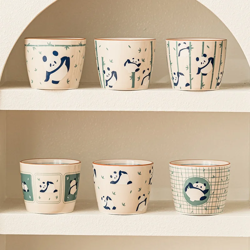Handbemalte Master-Tasse aus Panda-Keramik, Tee- und Kaffeetasse für den Heimgebrauch, Gastgeber, Porzellan-Trinkgeschirr im chinesischen Stil
