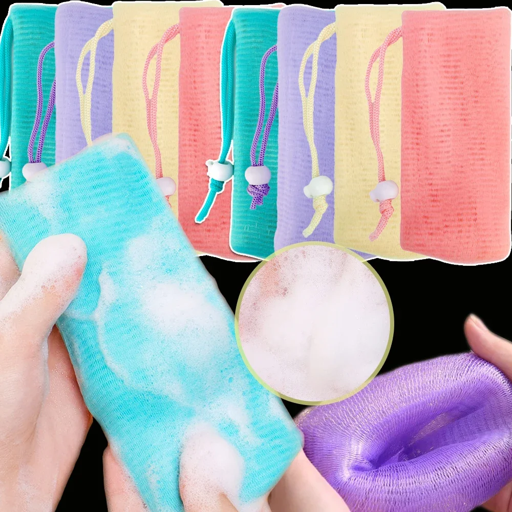 

6 Layer Thickened Foaming Soap Bags Facial Cleanser Mesh Bag Drawstring Bag Shower Bubble Foam Net Bath Body Washing Cleaning