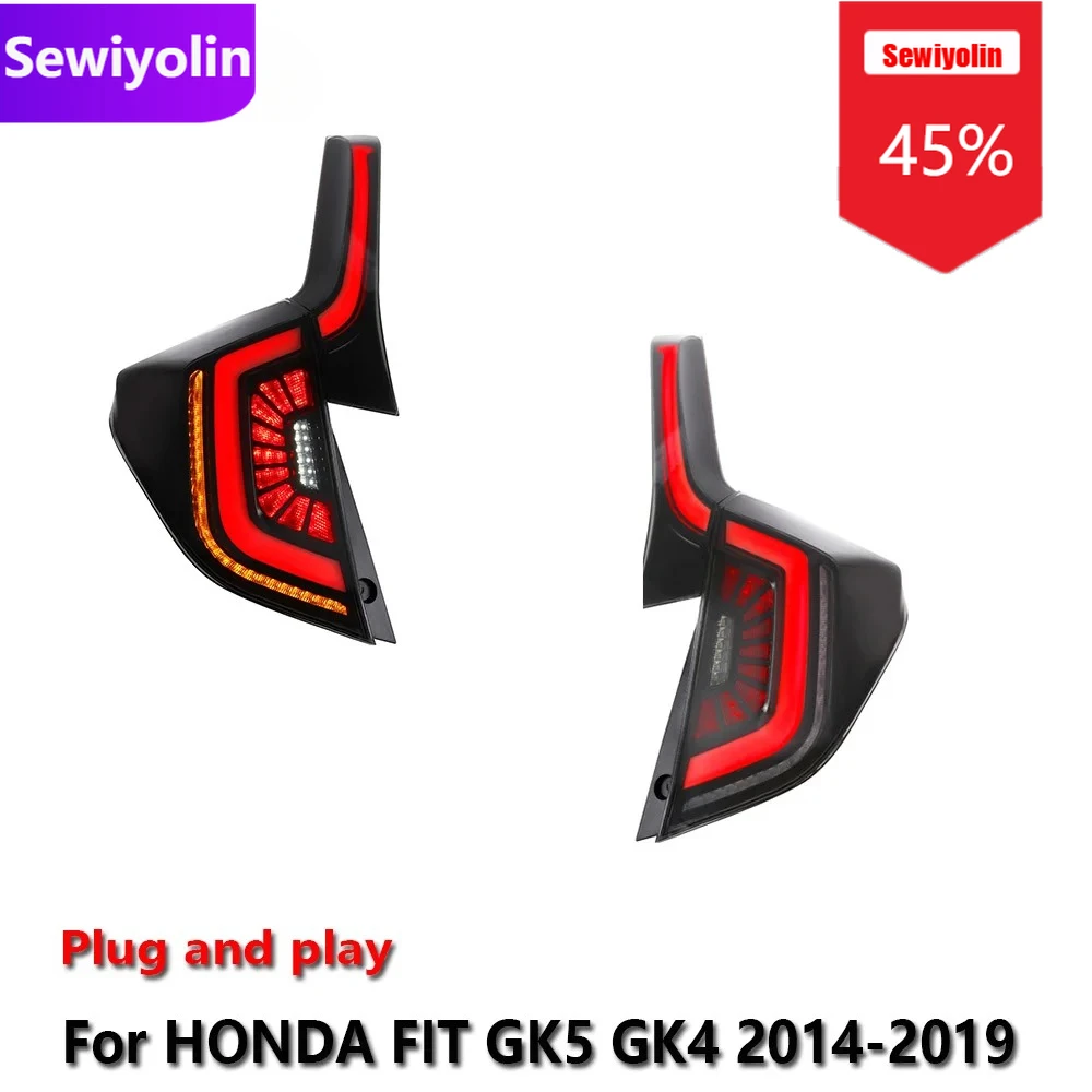 

Car DRL LED Tail Light Assemblies For HONDA FIT GK5 GK4 2014-2019 Auto Fog DRL Brake Turn Signal Lamp Plug And Play