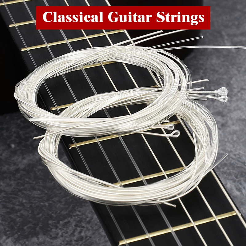 1 Set 6 Pcs Classic Guitar Nylon Strings Flamenco Music 1 Set Ukulele Strings 4 Pcs Suit 21/23/26 Inch Steel Guitar