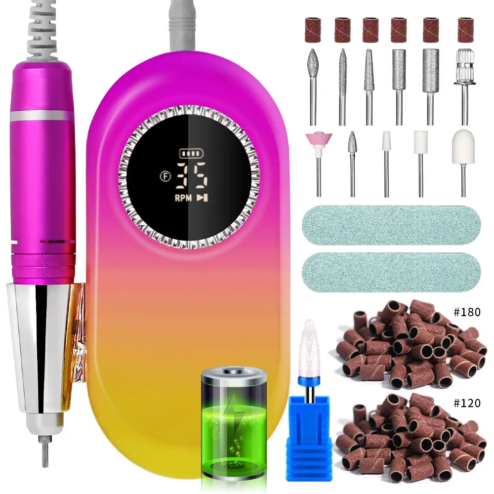 Portable Electric Rechargeable Nail Polish Remover Foot Care Exfoliating Nails Sander for Acrylic Gel Polish Manicure Tools