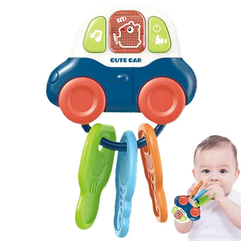 

Music Toy Cars Musical Toy Safe Lightweight Multifunctional Car Toys Lighted Toy Portable Teether Keys For Hand-Eye Coordination