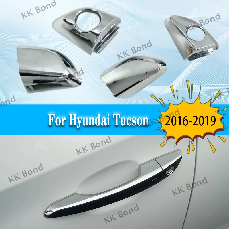 For Hyundai Tucson 2016 2017 2018 2019 Car Chrome Front Raer Left Right Door Handle Cap Cover 82651-D3710,82661-D3710