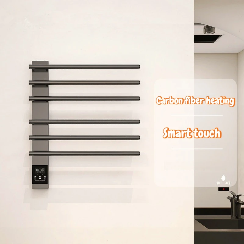 Constant Temperature Electric Towel Rack Antibacterial Towel Warmers Six Rod Thermal Cloth Rack Waterproof Clothes Dryer Home