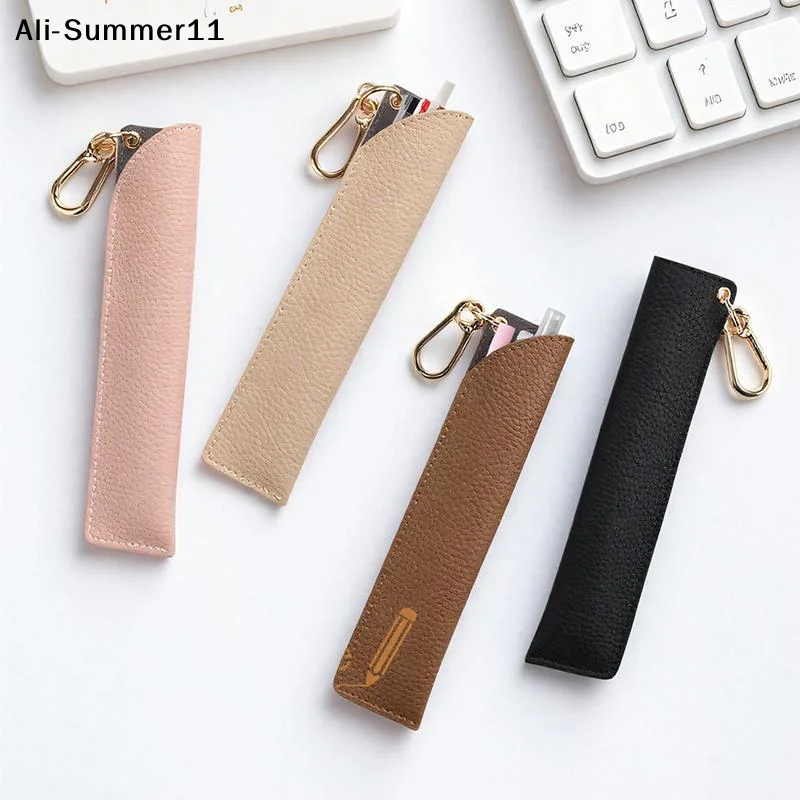 【R11】1Pc Pencil Holder School Pen Storage Bag Pen Case Kawaii Pen Protective Sleeve Small Sign Pen Cover Leather Case Gifts