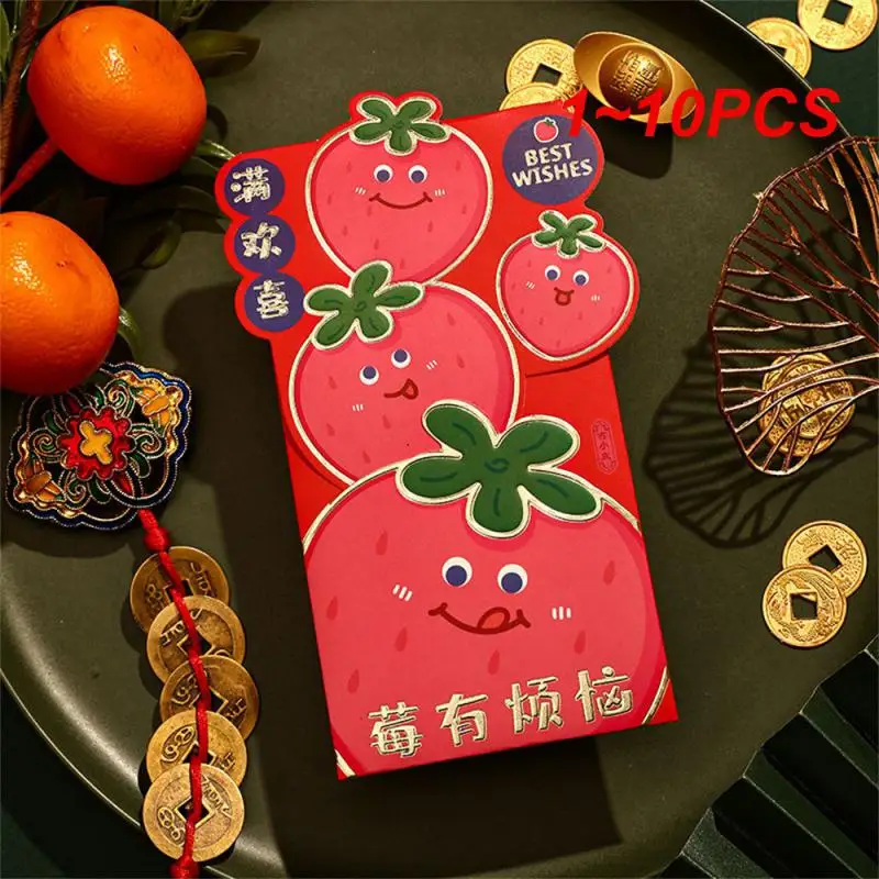 1~10PCS Thousands Of Dollars For The New Year Festive Tones Creative New Year Personality Li Is Sealed Red Envelope