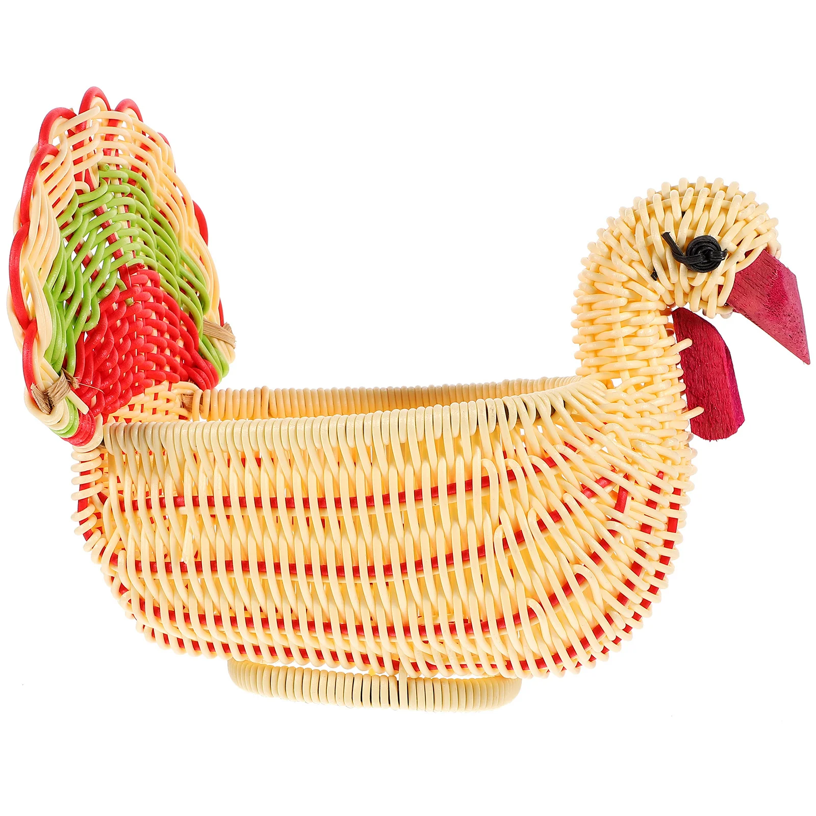 

Turkey Shape Fruit Basket Imitation Rattan Woven Storage Basket For Kitchen Multi-Function Snacks Bread Organizer