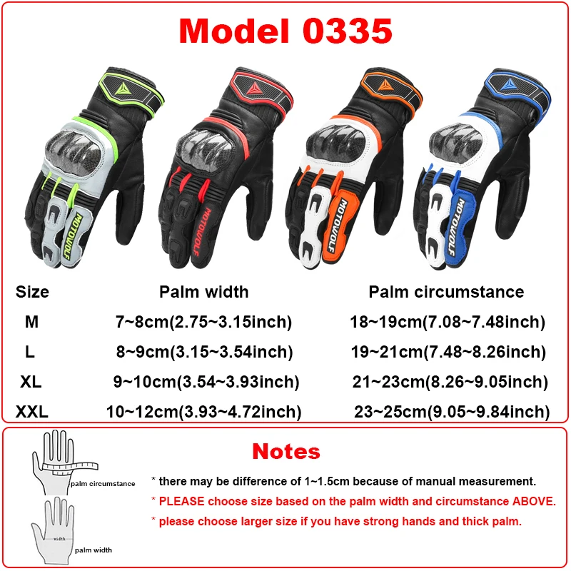 Leather Motorcycle Gloves Women Men Carbon Fiber High Quality Winter Cycling Riding Gloves ATV Full Finger Touch Screen