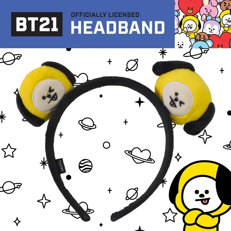 LINE FRIENDS BT21 3D-Plüsch-Stirnband für Damen, niedliches modisches Haar-Accessoire für Erwachsene, Charakter, Einheitsgröße