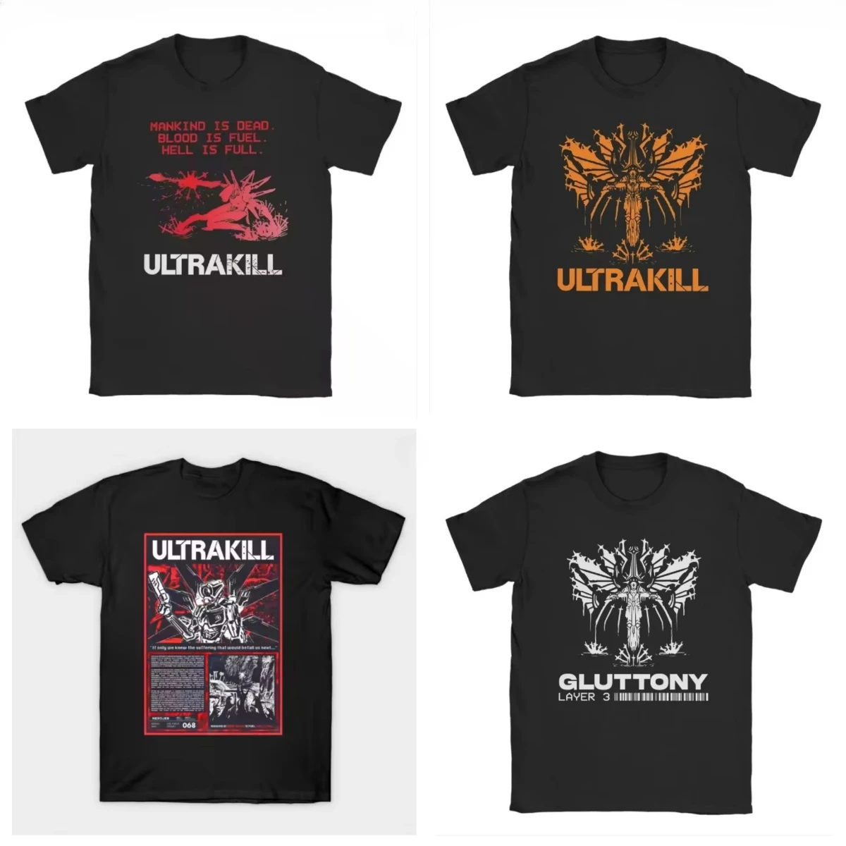 Ultrakill Shooting Game Short Sleeve T Shirt Women Men Harajuku Tops Aesthetic Graphics Tshirt Cotton Tees Streetwear Clothes