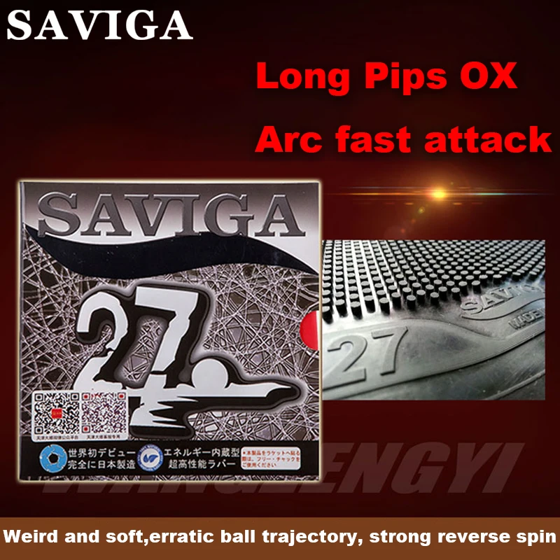 

SAVIGA 27/V Long Pips OX Table Tennis Rubber with Strong Reverse Spin Offensive Type Table Tennis Rubber ITTF Approved