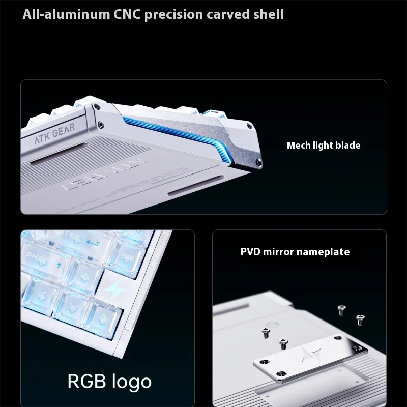 ATK RS7 V2 teclado para juegos por cable interruptor magnético 8K tasa de orolling aleación de aluminio intercambio en caliente estructura superior/core-flex teclado personalizado