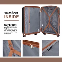 Luggage Sets 5 Piece, Suitcases with Double Spinner Wheels and TSA Lock, Hardcase 3 Set Luggage with Travel Duffle Bag 5