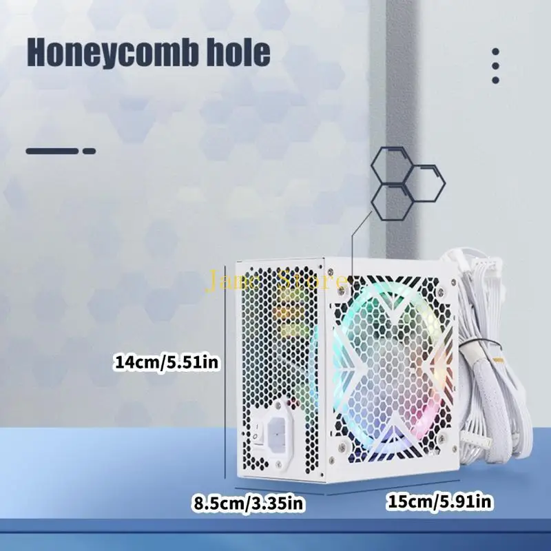 LX0B Efficient 550W Computer Power Supply With Colorful Lighting Effect For Gaming