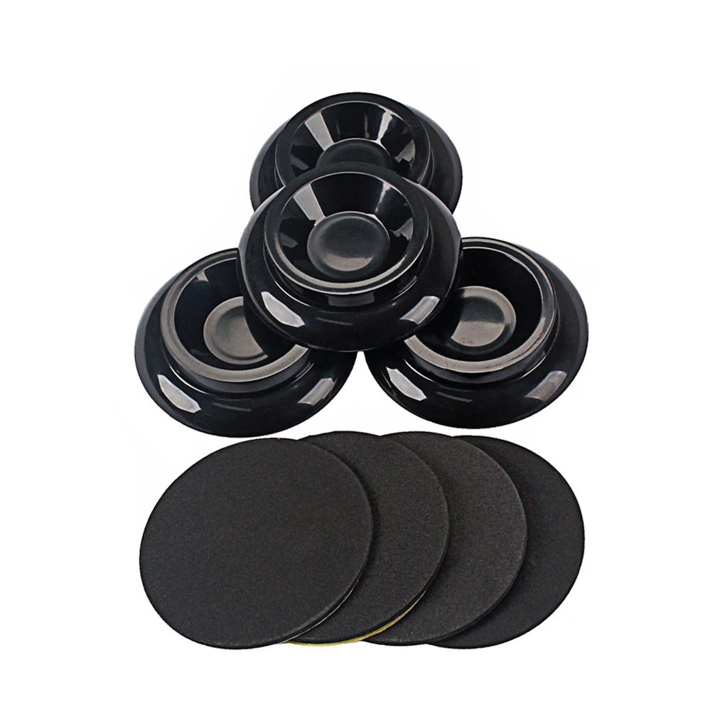 

4pcs D10 Plastic Caster Cups Wood Grain Anti-Slip Floor Mat Noise Reducing Vibration Absorbing Foot Pads For Upright Piano