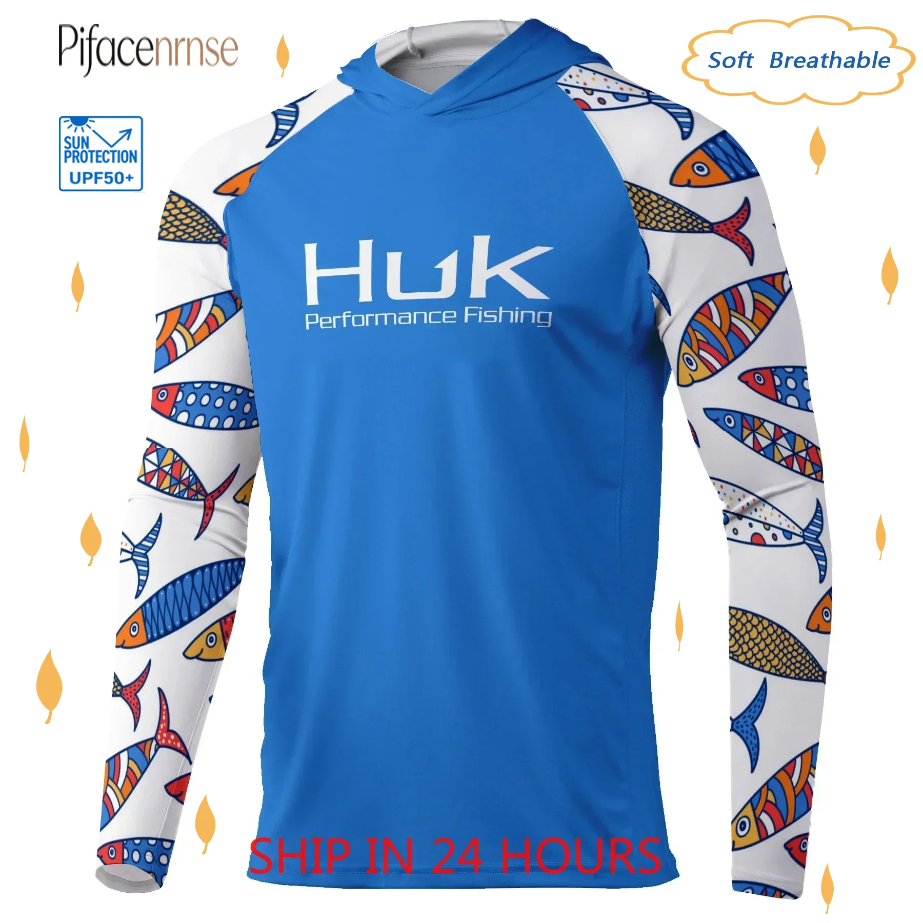 Camisa de Pesca HUK para Homens, Manga Longa, Secagem Rápida, Suéter Respirável de Verão, Proteção UV, Roupa de Pesca