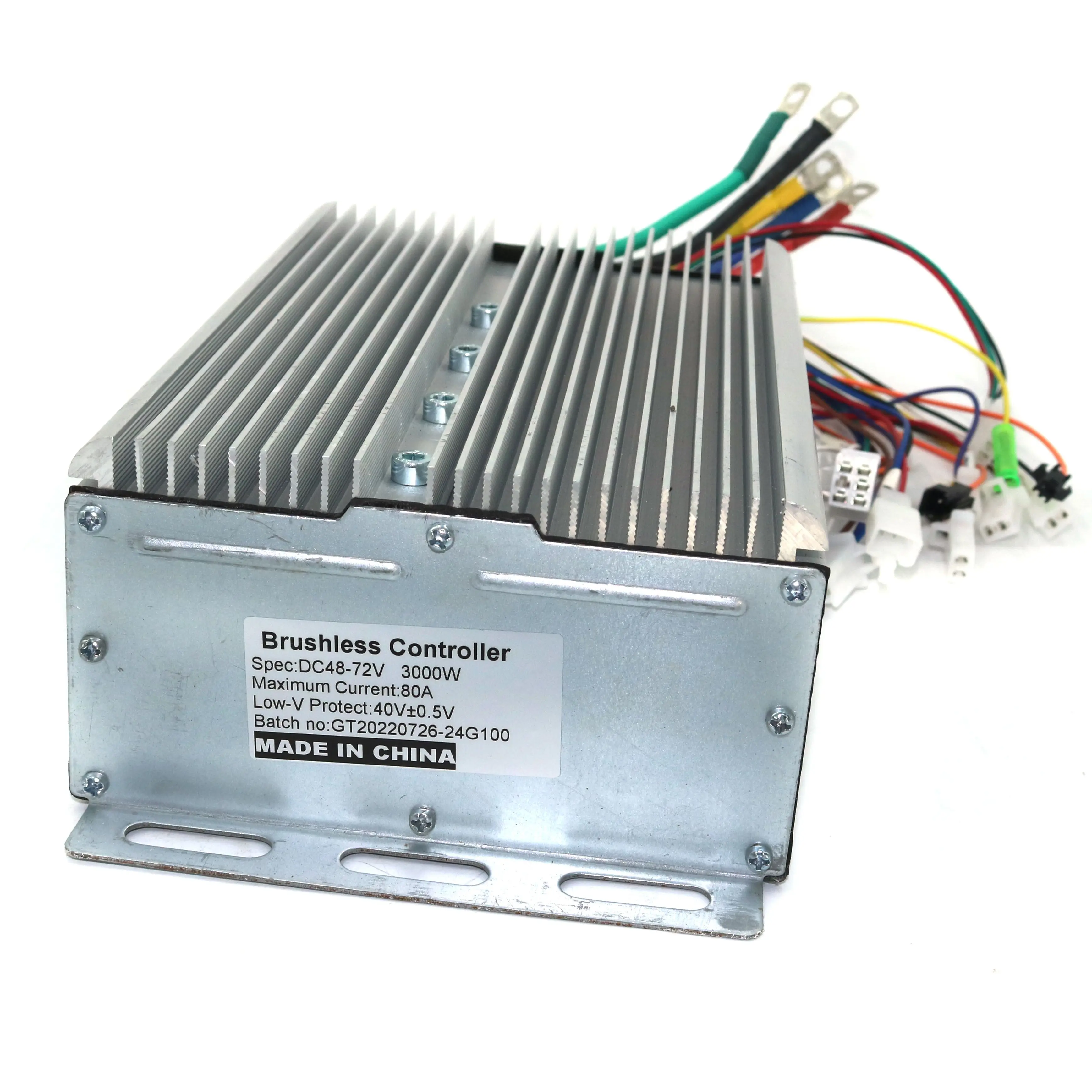 GREENTIME 24 MOSFET 48-72V 3000W 80Amax BLDC-C motor controller, EV brushless speed controller, sensor&sensorless