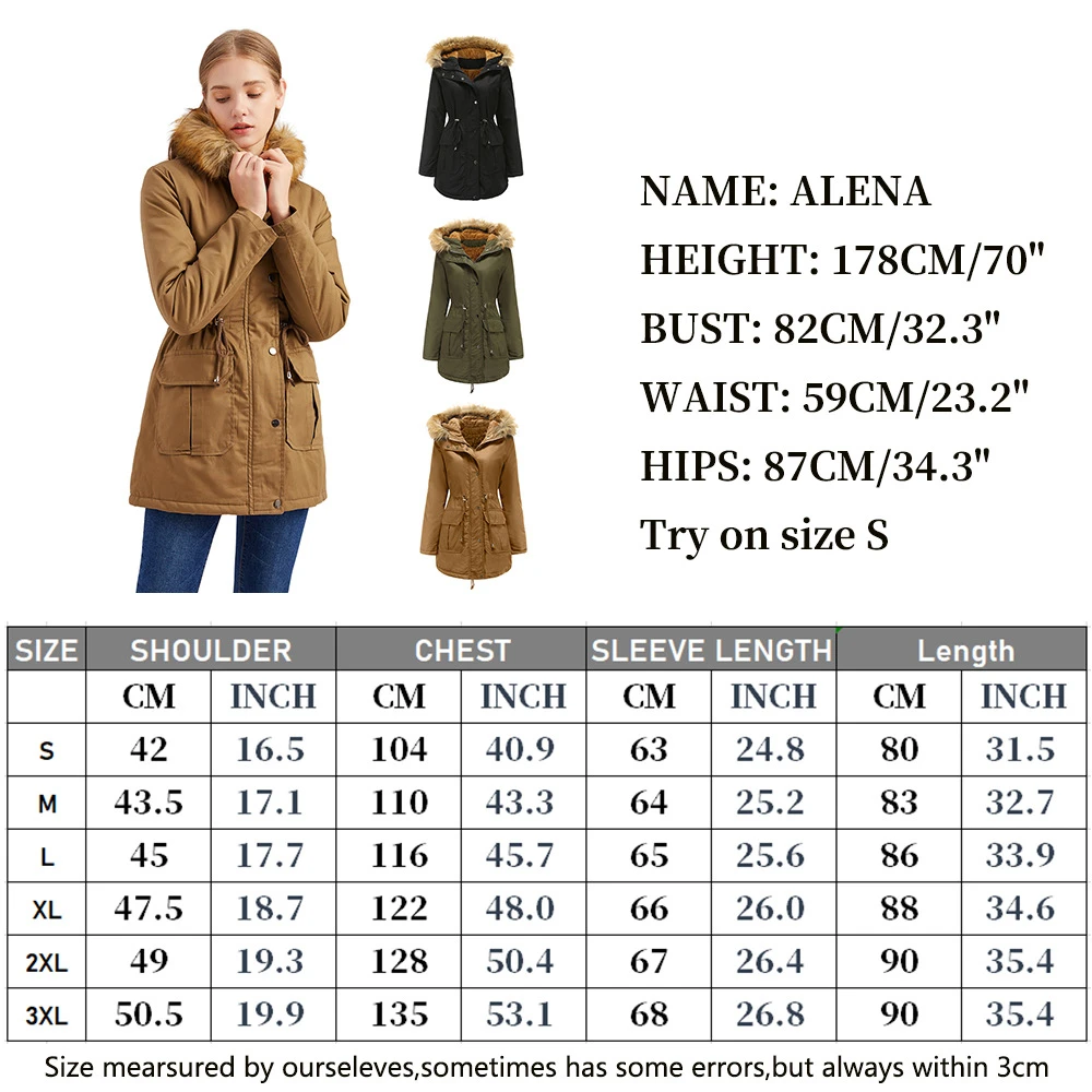 Warm Winter Jacket Women Women\'s Fur Collar Coats Jackets for Lady Long Slim Fleece Parka Hoodies Parkas