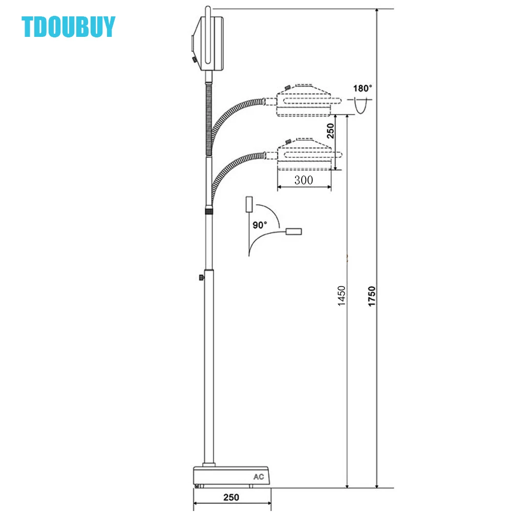 CE ISO LD-Z300-24C Approved Mobile Operation LED Shadowless Medical Light Surgical Light for Dental Vet Pet Hospital Using