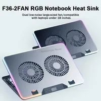 F36 Gaming Laptop Cooling Pad for 11-17.3'' LED Screen Laptop 7 Angle Adjustable Notebook Cooler Stand With 2 Fans & 2 USB Ports
