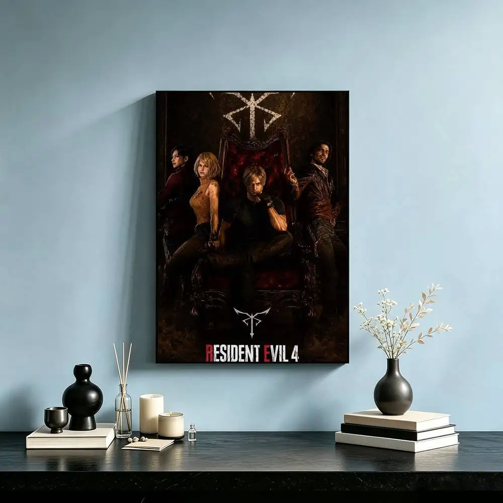 cool Leon Kennedy Resident Evil Poster Waterproof Wall Art Sticker For Bar Living Room Vintage Decor High Quality Print Gift