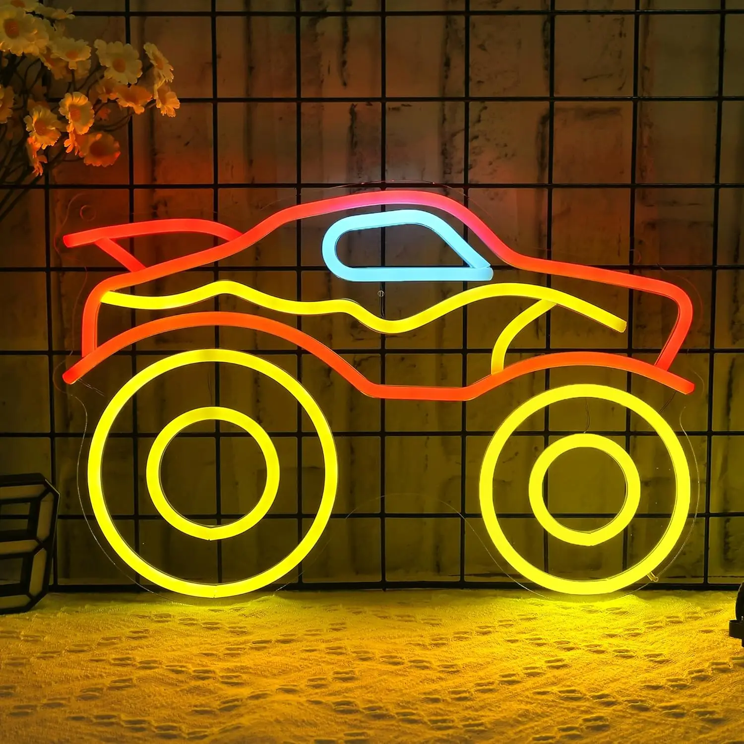 

Monster Truck Neon Sign Art Wall Light USB LED Neon Light for Club Game Rooms Garages Bar Bedroom Decoration Birthday Gift