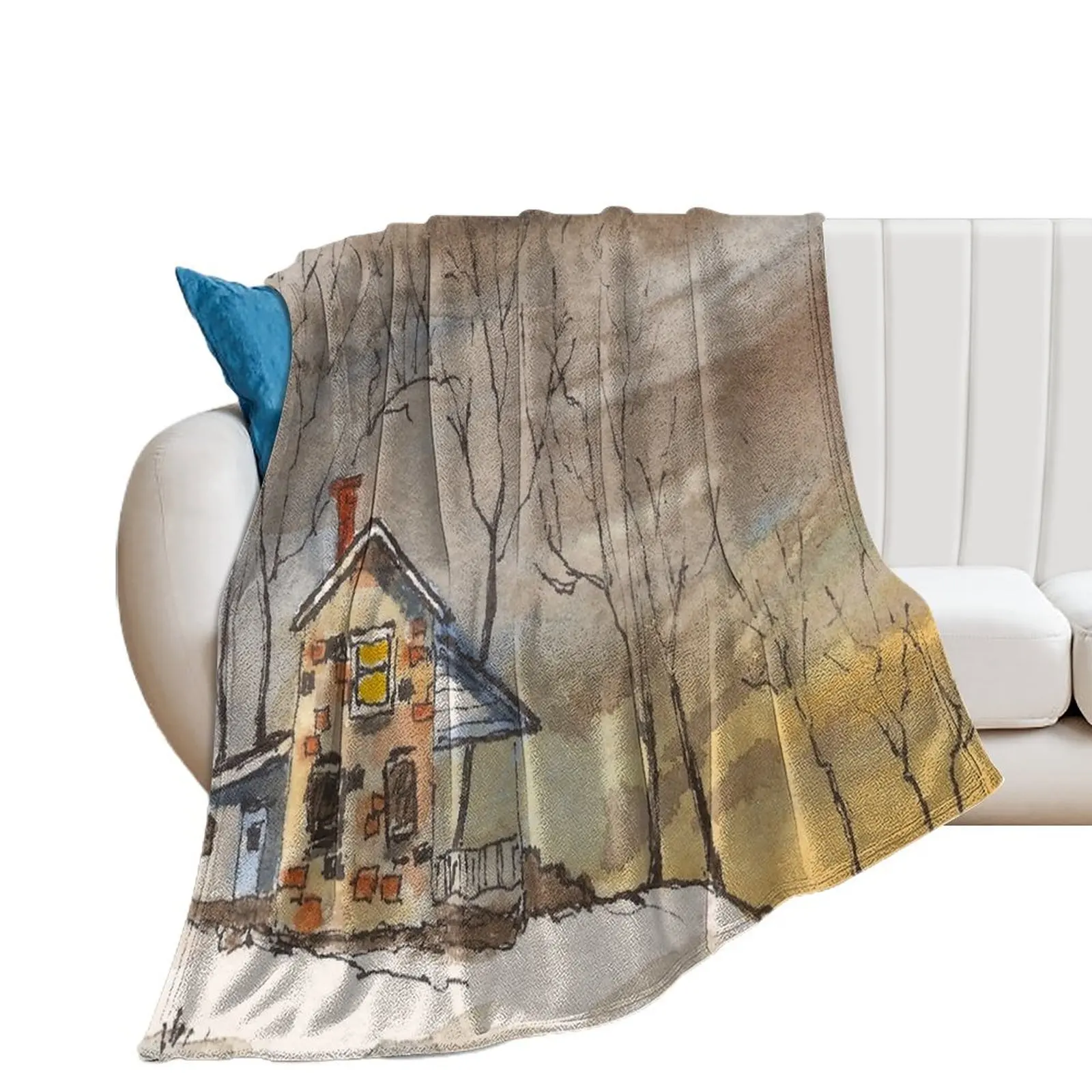 

Brown Brick House Throw Blanket Bed covers Custom Blankets