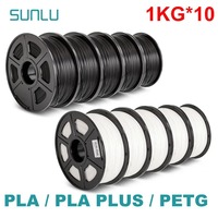 SUNLU 10KG 3D PLA/PETG/PLA PLUS/Clear Filament 1.75mm 10Roll 1KG 3D Printer Neatly Wound 3D Filament for 3D Printer& 3D Pen