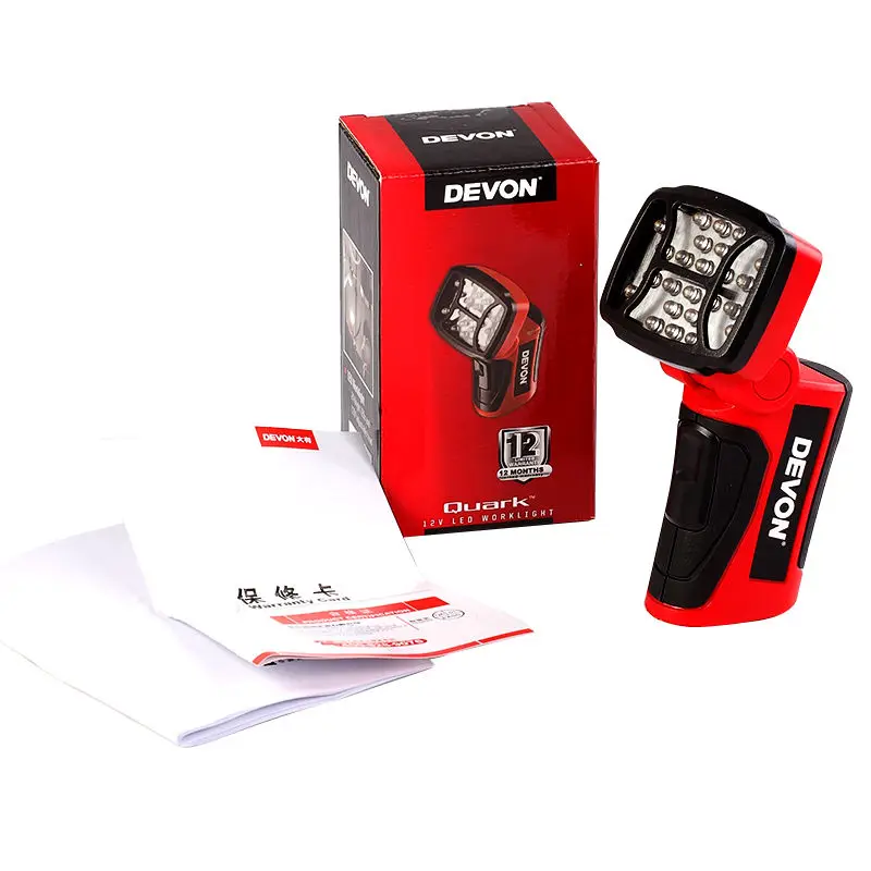 DEVON 5506 Baterai Lithium 12V Senter Multifungsi Lampu Kerja LED Portabel Luar Ruangan Lampu Perbaikan Tanpa Baterai dan Pengisi Daya