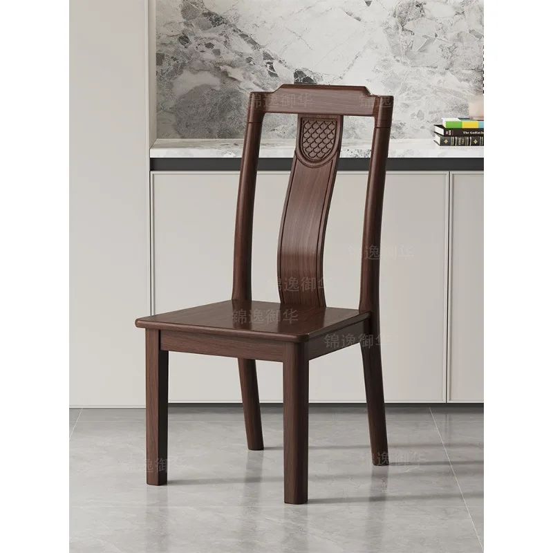 

Chinese Style Ebony Solid Wood Dining Chair with Backrest for Living Room Dining, Study Room and Hotel Use Scenarios