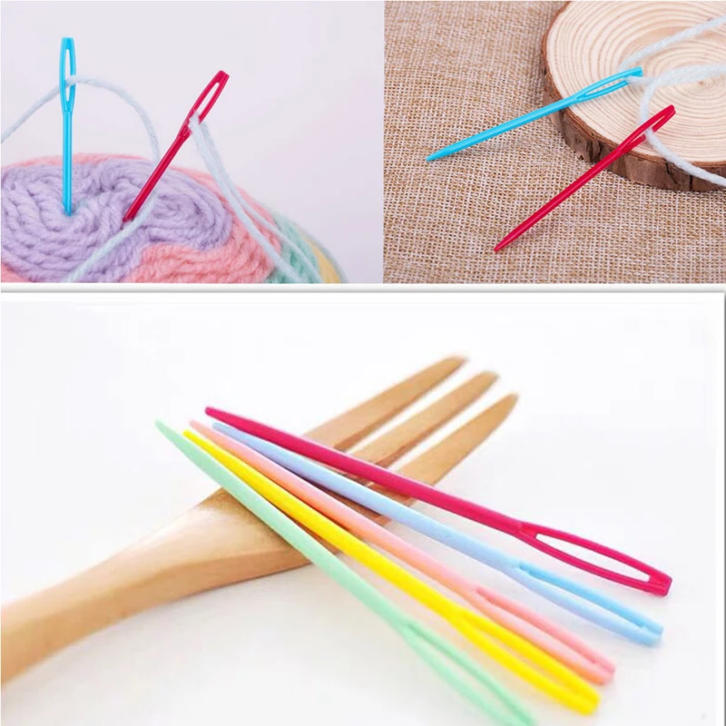 7/9cm Plastic Sewing Needles Big Eye Yarn Needles for Children Hand Sewing Needles for Sewing Craft and Kids DIY