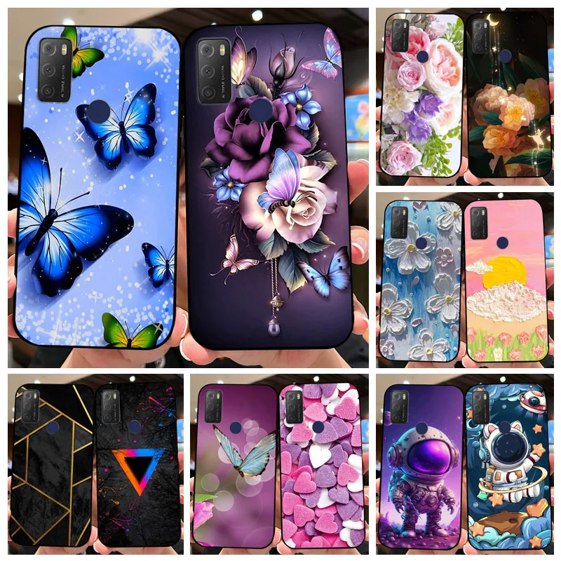 Para alcatel 1s 2021 caso de telefone 6025h 6025d bonito astronauta silicone macio tpu coque para alcatel 1 s 2021 capa traseira pára-choques fundas