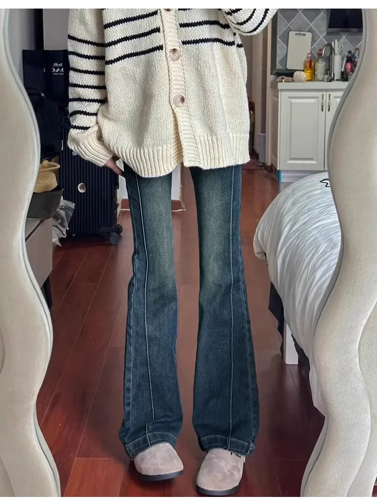 

Эластичные женские джинсы с низкой талией, хипстерские джинсы Y2K 2000S, винтажные женские джинсовые джинсы в стиле ретро, модные базовые трендовые популярные хип-холодовые милые