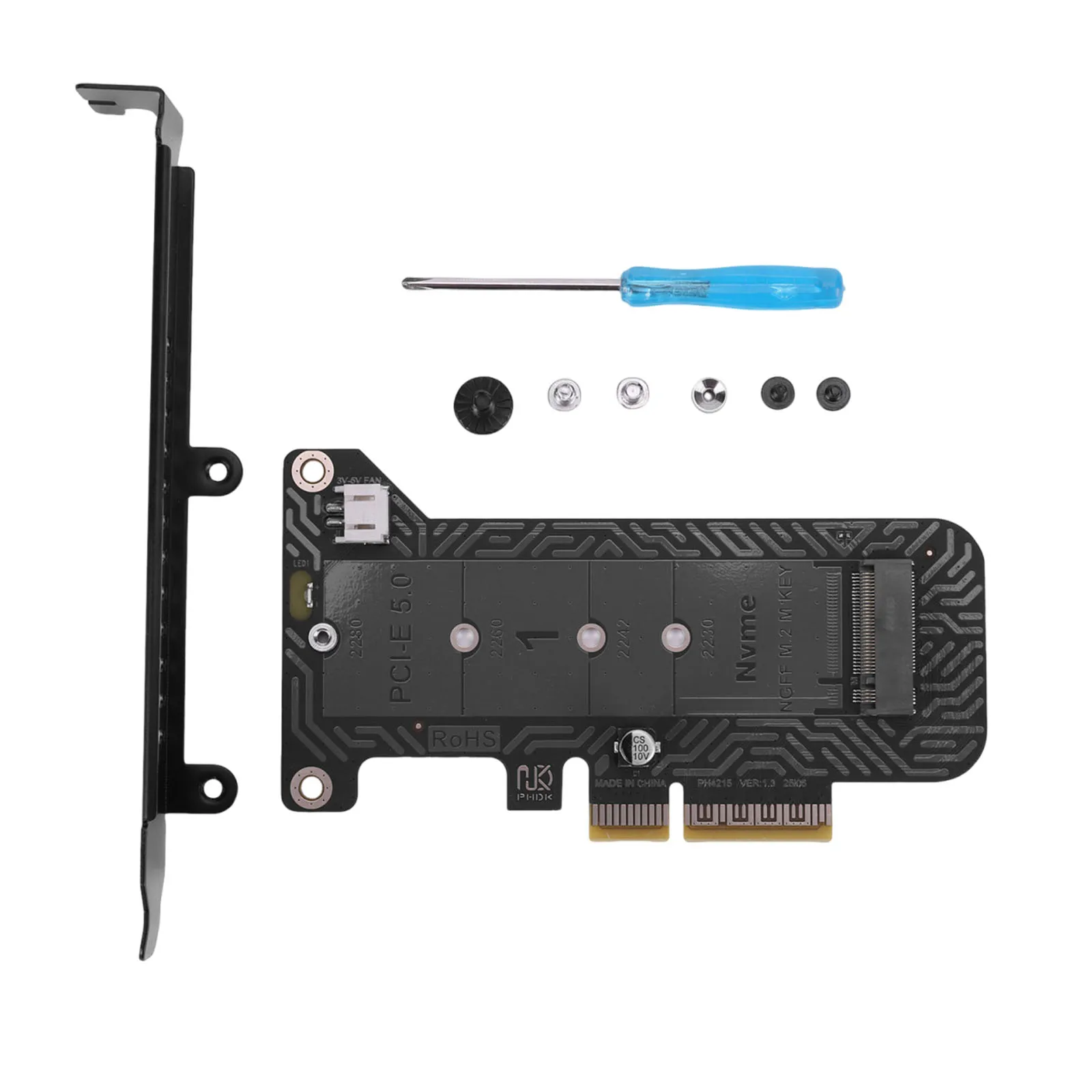 

PCIE5.0 X4 to NVME Expansion Card Riser M.2 NVME SSD Adapter Support 2230 2242 2260 2280 SSD PH4215 M.2 PCIe Adapter Card